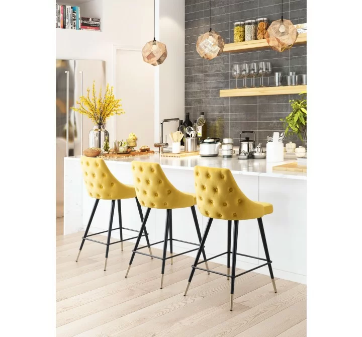 Zuo Modern Piccolo Counter Stool in Yellow - Lifestyle