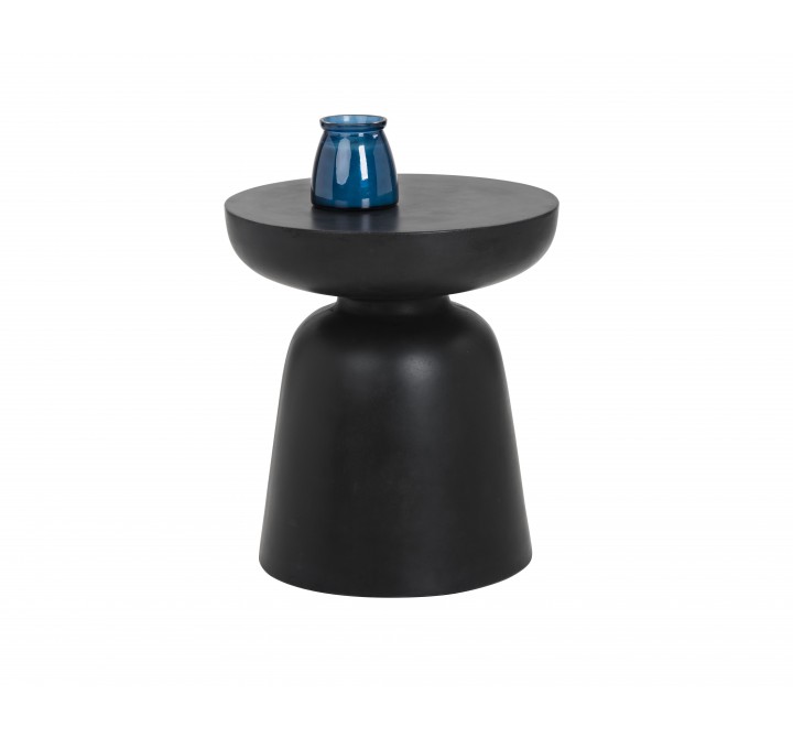 Sunpan Lucida End Table in Black - Front with Decor