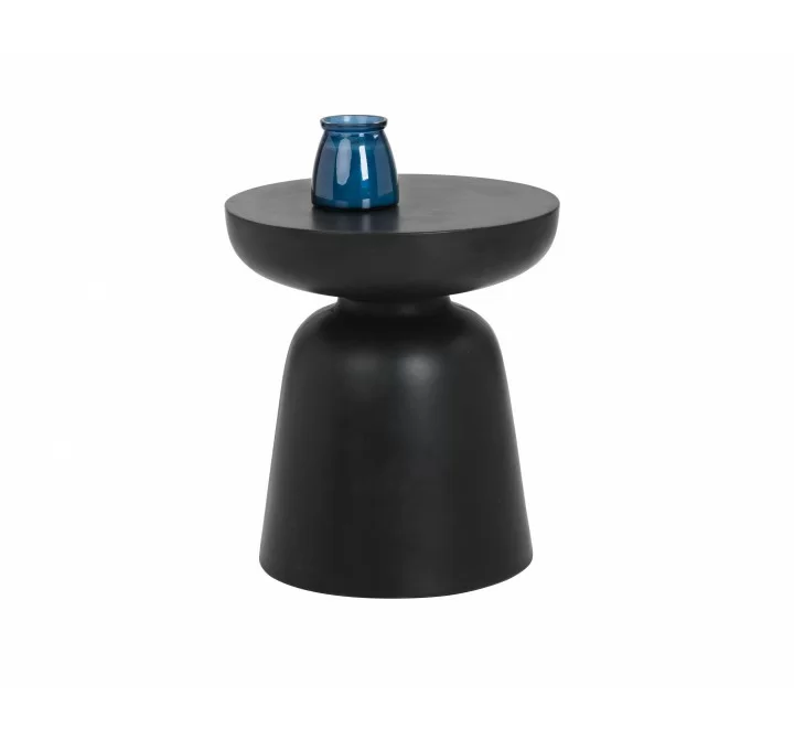 Sunpan Lucida End Table in Black - Front with Decor