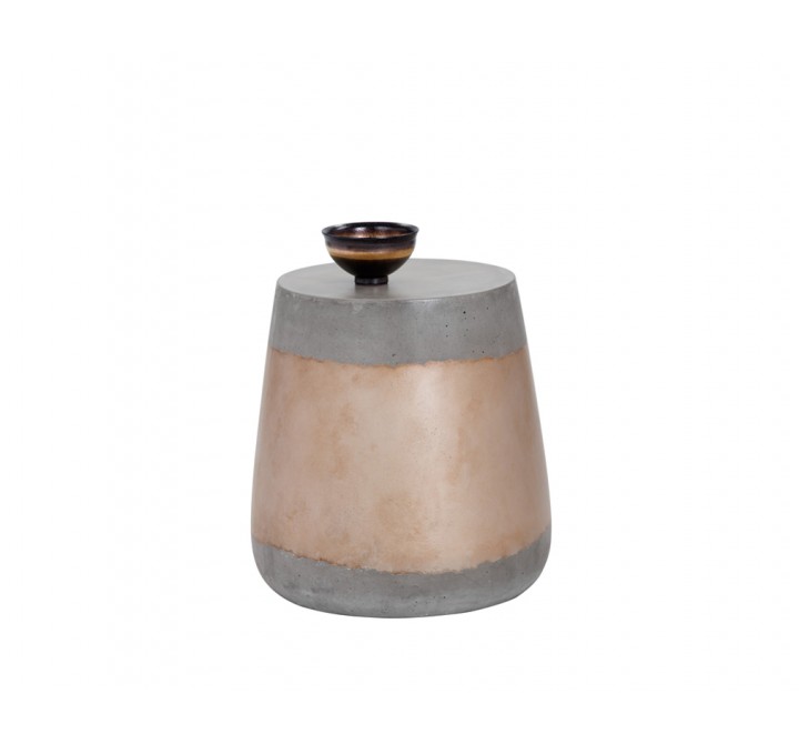 Aries Side Table - Gold - Front with Decor
