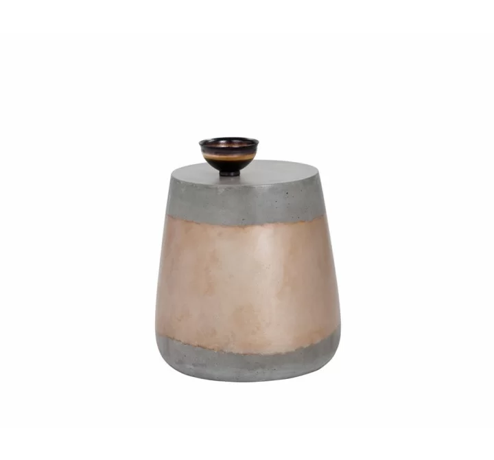 Aries Side Table - Gold - Front with Decor