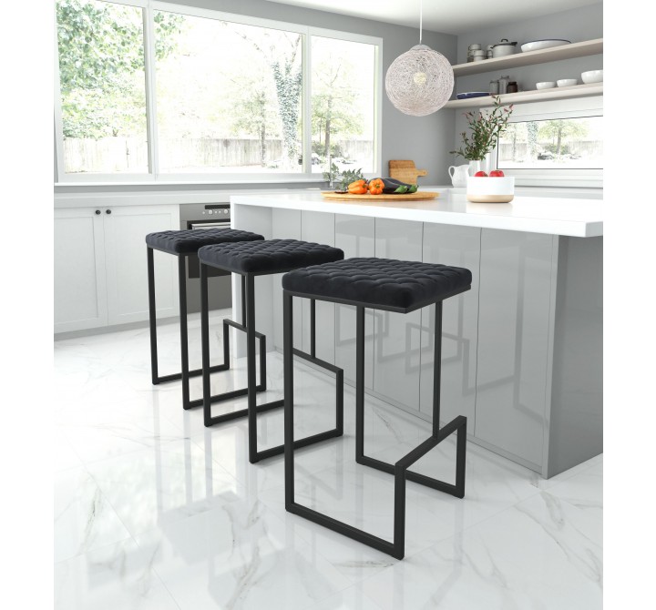 Zuo Modern Element Barstool in Black - Lifesytle