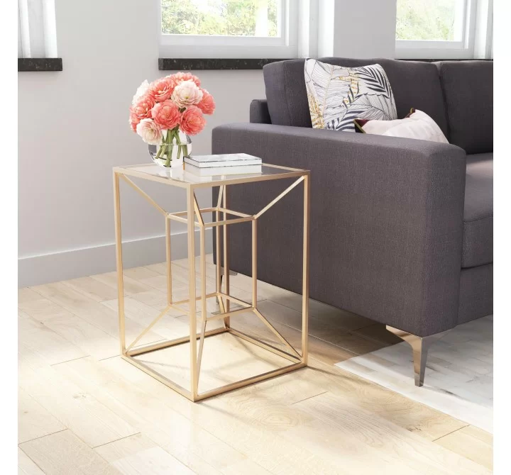 Zuo Modern Canyon Side Table Gold - Lifestyle