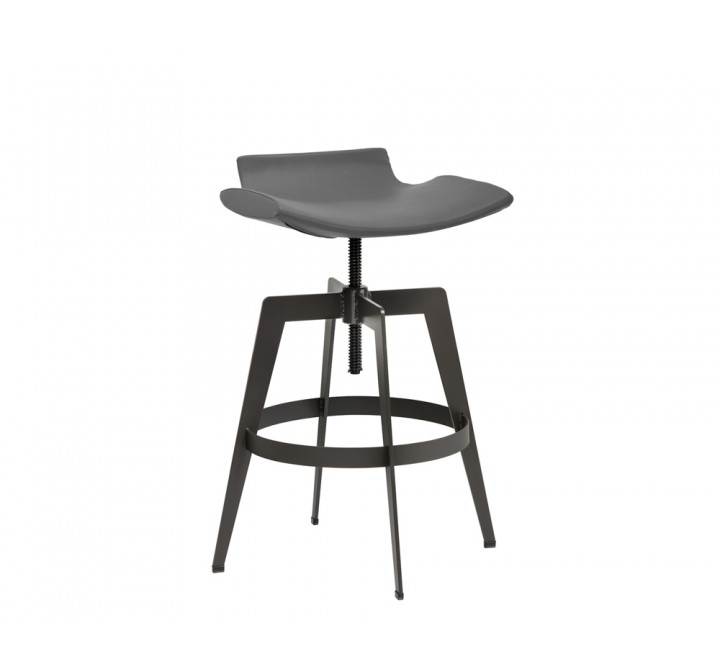 Bancroft Adjustable Stool - Graphite - Angled View