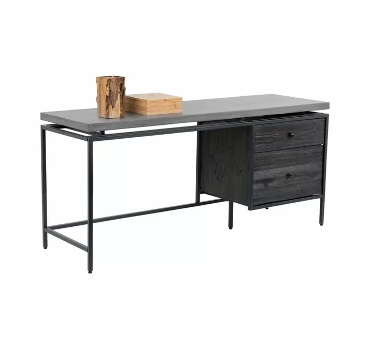 Sunpan Norwood Desk - Angled with Decor