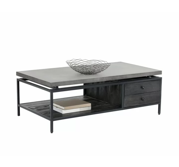 Sunpan Norwood Coffee Table - Angled with Decor