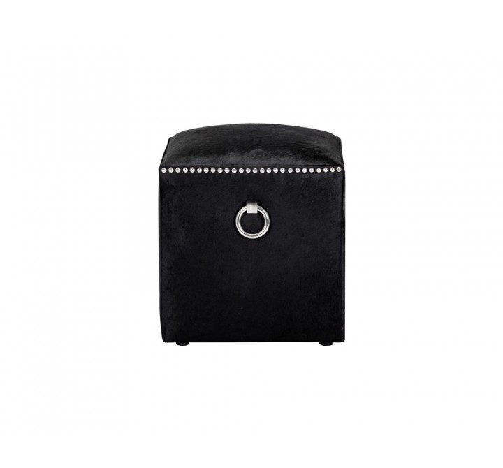 SUNPAN Phoebe Ottoman - Black, Front view