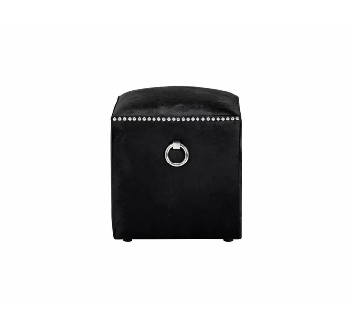 SUNPAN Phoebe Ottoman - Black, Front view