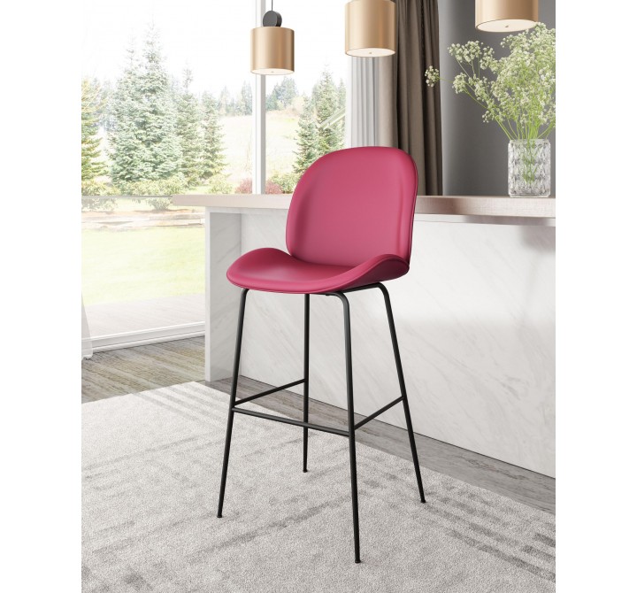 Zuo Modern Miles Barstool in Red - Lifestyle