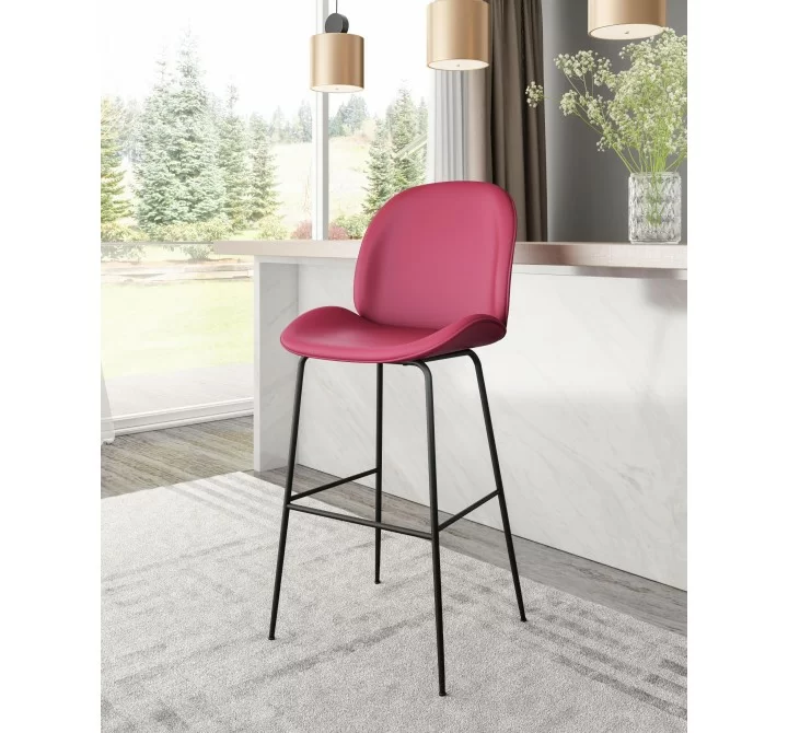 Zuo Modern Miles Barstool in Red - Lifestyle