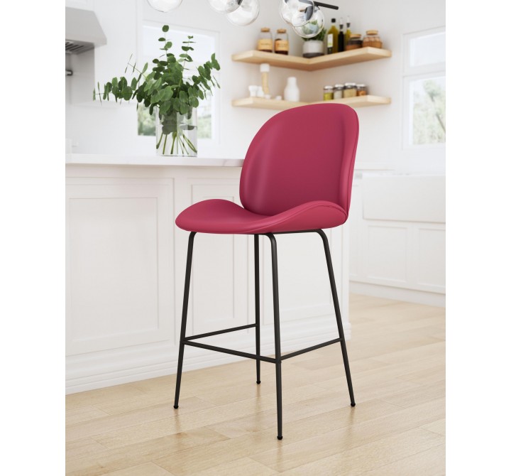 Zuo Modern Miles Counter Stool in Red - Lifestyle 