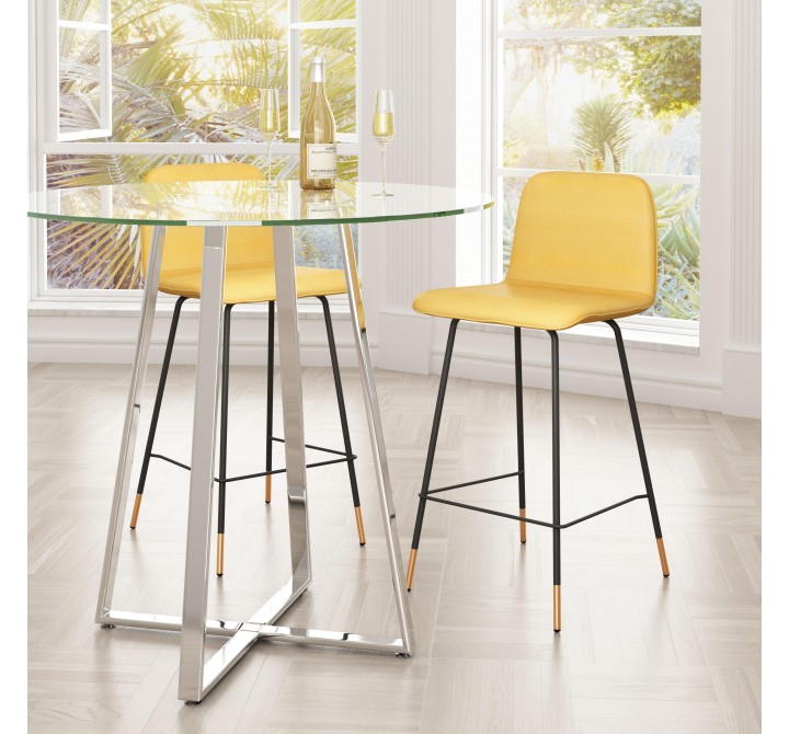 Zuo Modern Var Counter Stool in Yellow - Lifestyle
