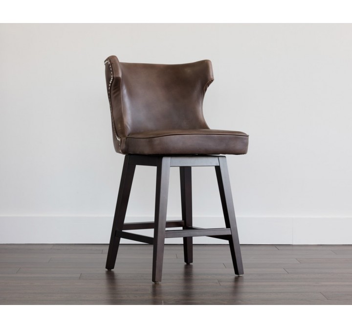 Neville Swivel Counter Stool - Havana Dark Brown - Lifestyle
