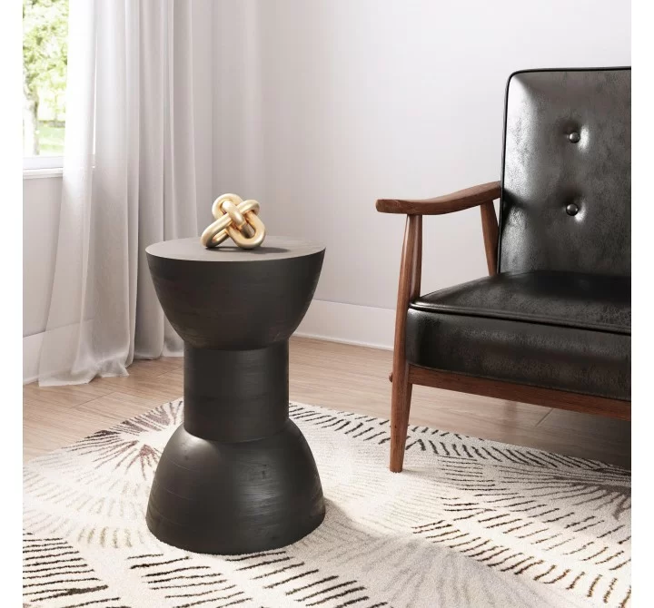 Zuo Modern Wisdom Side Table in Black - Lifestyle