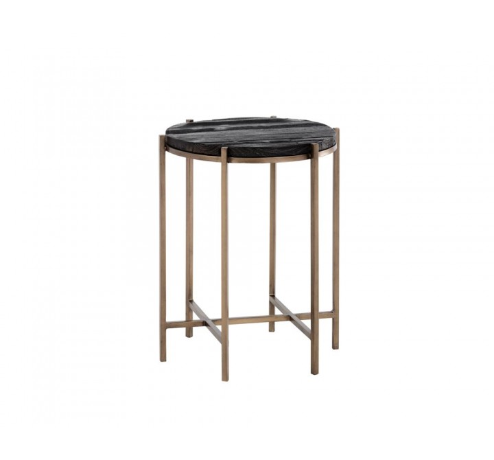 SUNPAN Rohan End Table - Antique Brass - Darkbrown, Frontview 