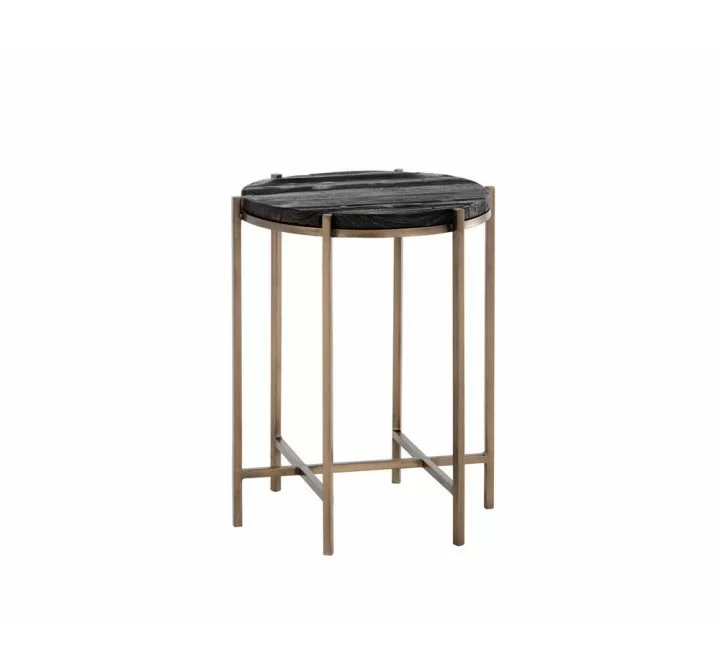 SUNPAN Rohan End Table - Antique Brass - Darkbrown, Frontview 