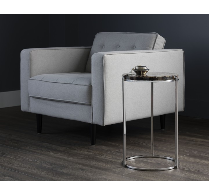 Sunpan Tillie End Table With Stainless Steel Frame in Black Agate Stone - Lifestyle