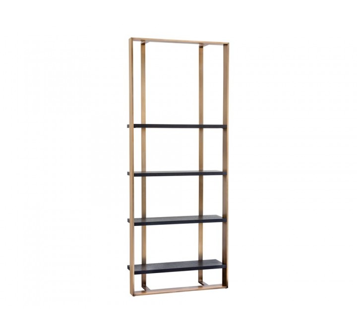  Sunpan Dalton Bookcase - Antique Brass - Black