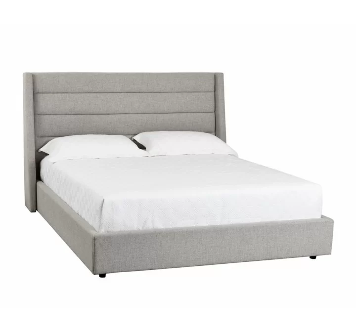 Sunpan Emmit Bed - Queen In Marble - Angled
