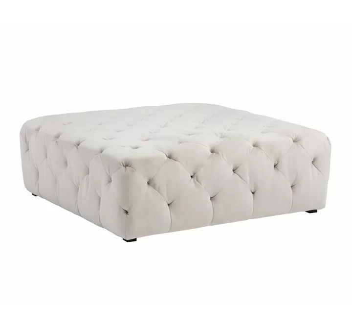 Millie Tufted Ottoman - Piccolo Prosecco - Angled View