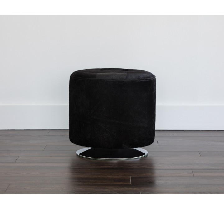 SUNPAN Domani Swivel Ottoman - Small In Onyx - Lifestyle