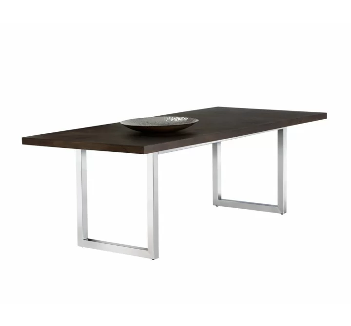 Sunpan Falon Dining Table - 86.5" - Angled with Decor