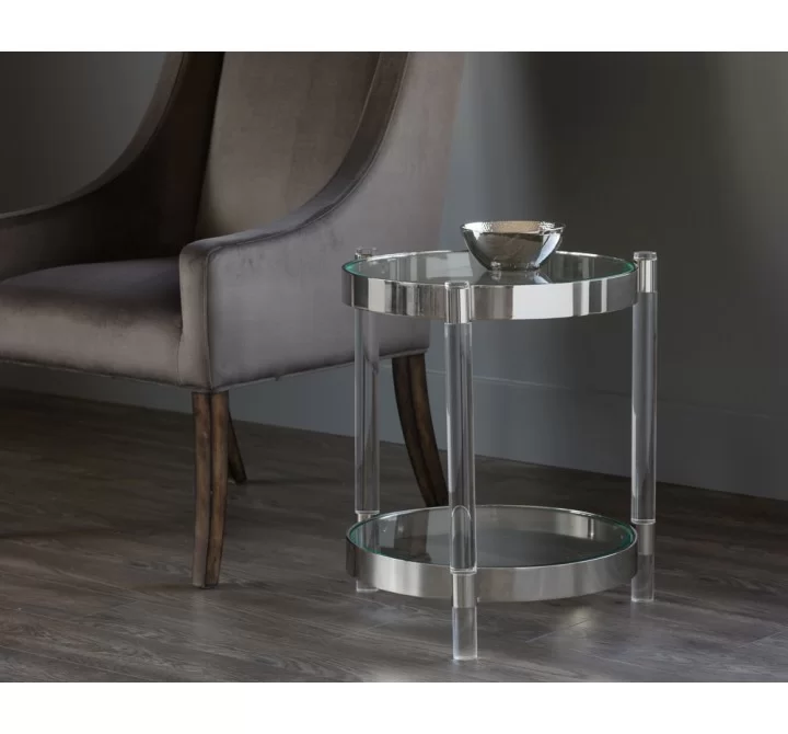  Sunpan York Side Table - Stainless Steel  - Lifestyle