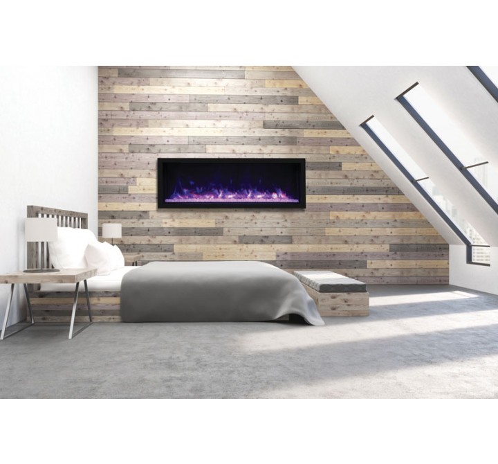 65" Tall Indoor Or Outdoor Electric Built-in Only With Black Steel Surround Fireplace - Lifestyle 1