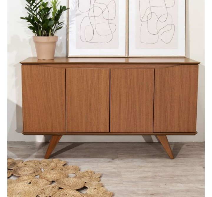 Manhattan Comfort Tudor 53.15 Sideboard with 4 Shelves in Maple Cream 