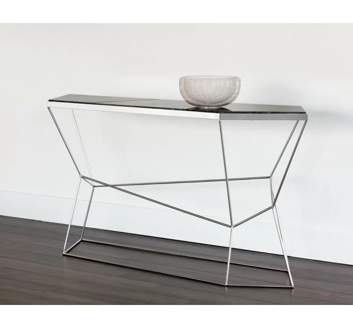 Sunpan Nathaniel Console Table - Grey Marble - Lifestyle