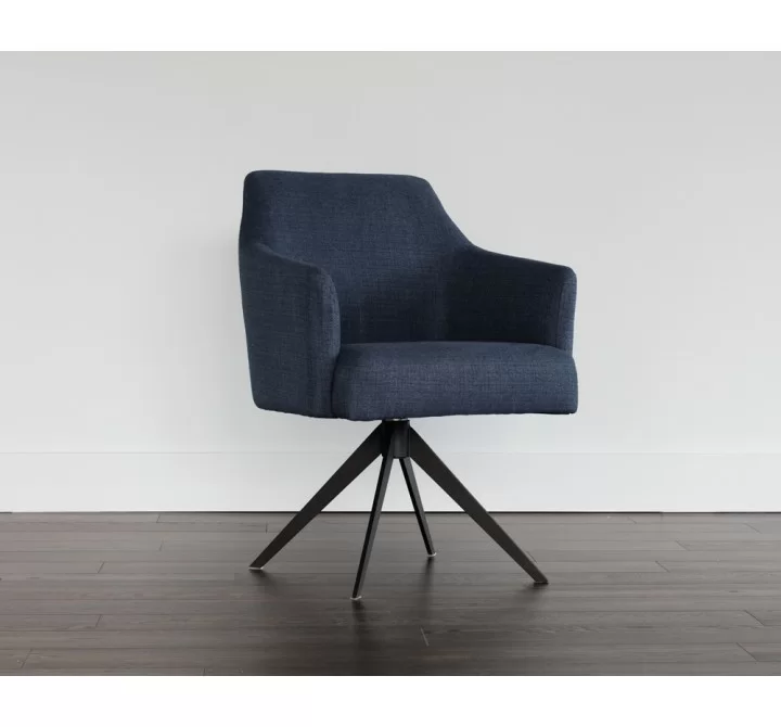 Sydney Swivel Dining Armchair - Midnight Blue - Lifestyle