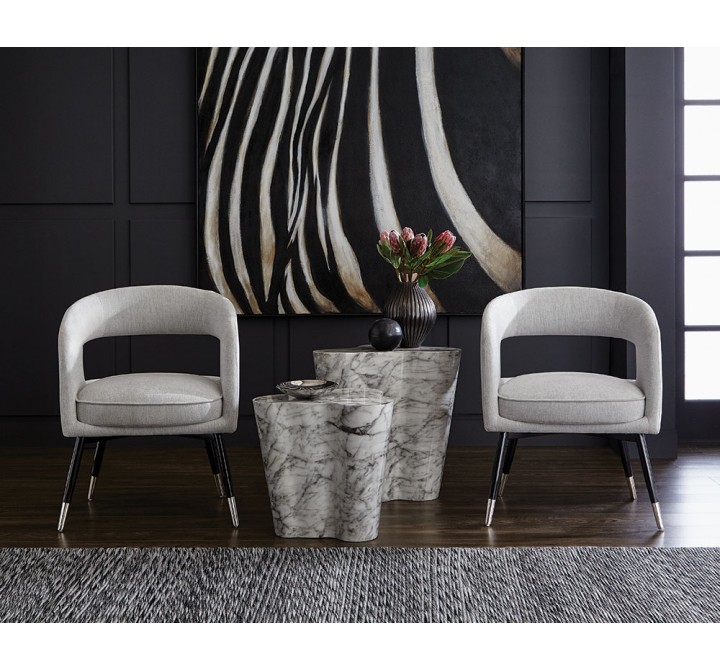 Sunpan Baily Dining Armchair in Hemingway Marble - Lifestyle