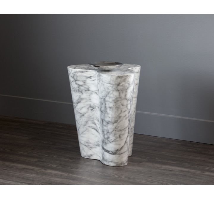 Sunpan Ava End Table in Marble Look - Large - Lifestyle