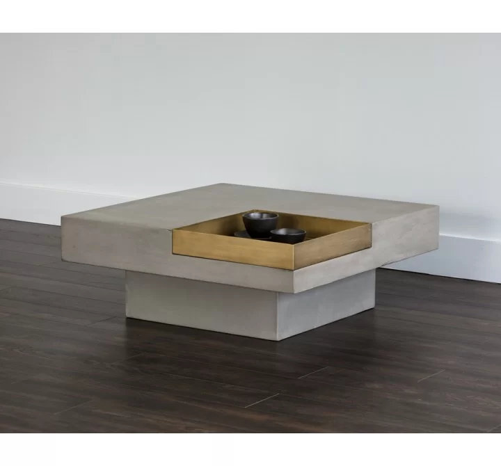  Sunpan Quill Coffee Table - Square - Lifestyle