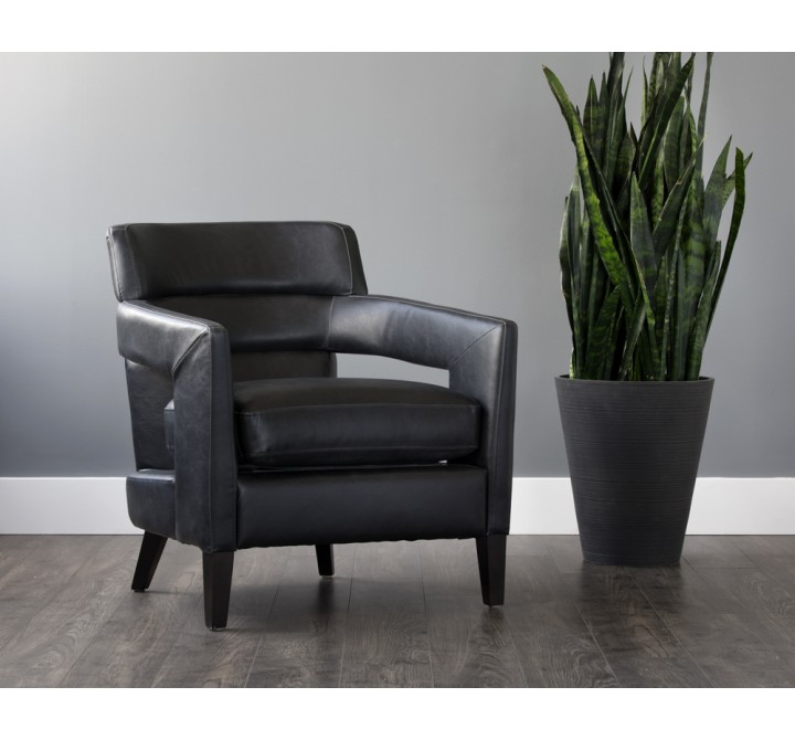 Sunpan Bloor Lounge Chair - Coal Black - Lifestyle