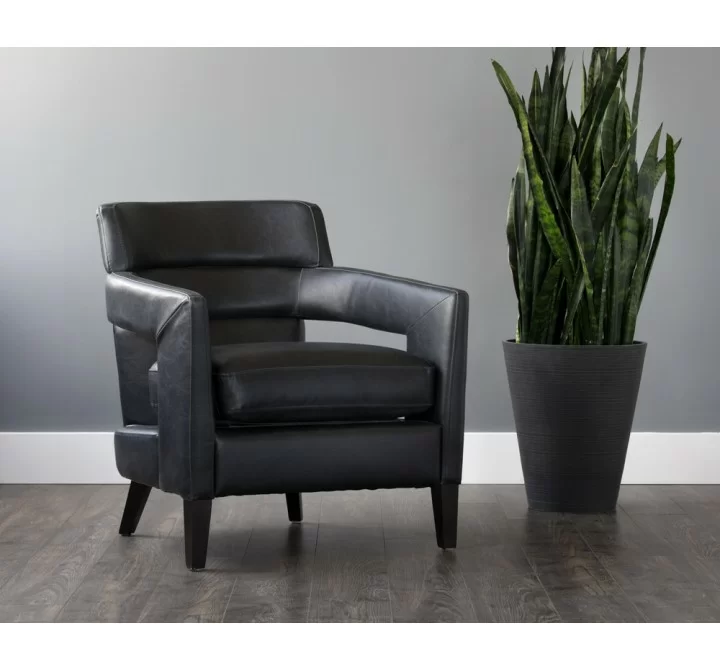 Sunpan Bloor Lounge Chair - Coal Black - Lifestyle