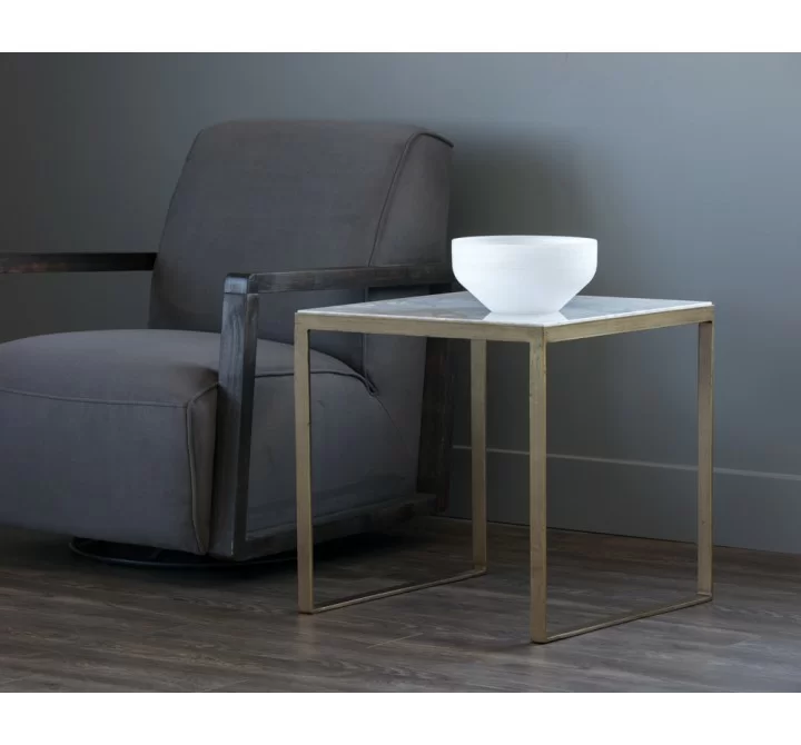  Sunpan Evert End Table - White - Lifestyle