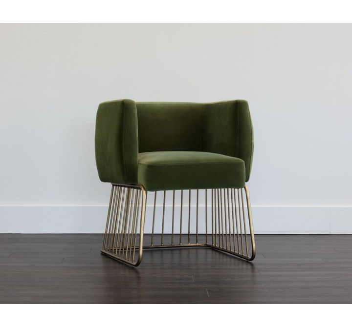 Sunpan Gala Dining Armchair - Forest Green - Lifestyle