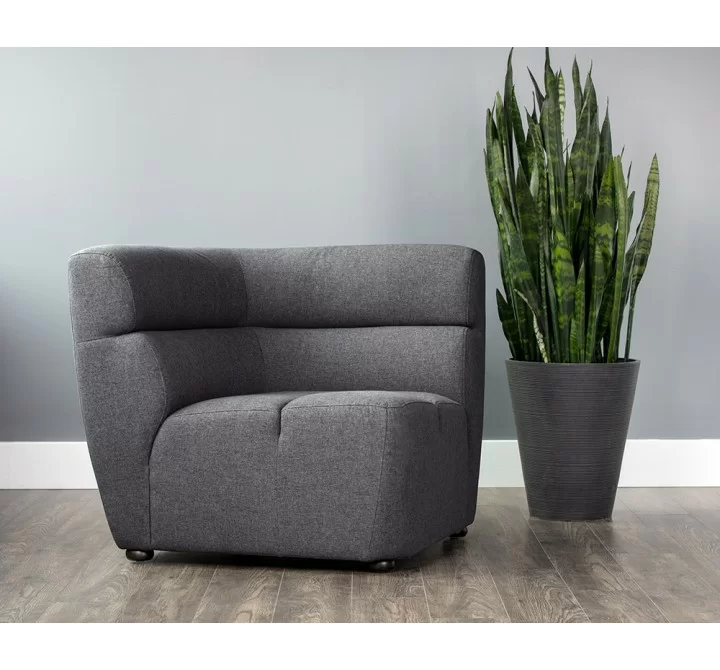Cornell Modular - Corner Chair - Polo Club Kohl Grey - Lifestyle