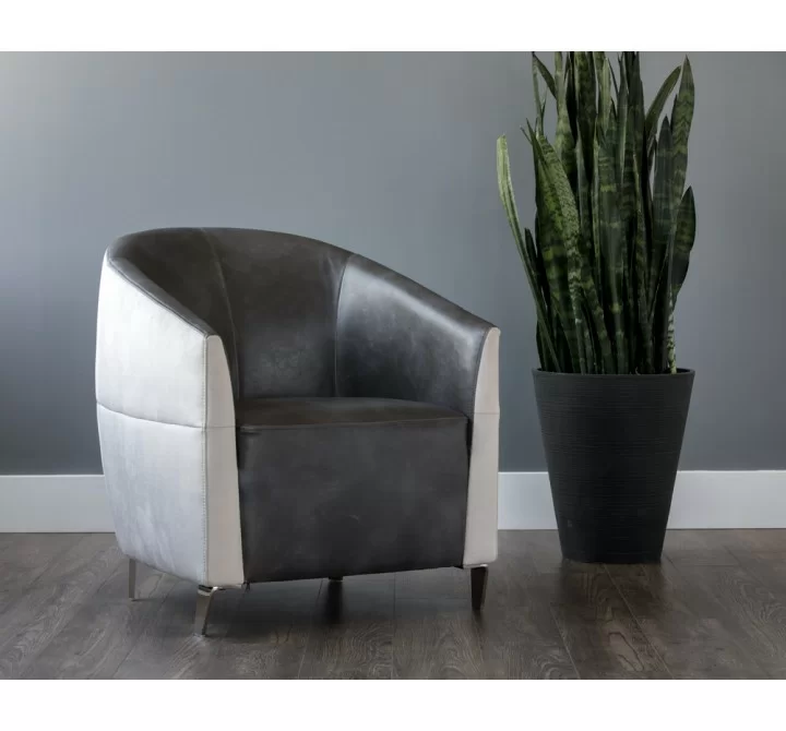 Sunpan Bronte Lounge Chair - Piccolo Dove And Overcast Grey - Lifestyle