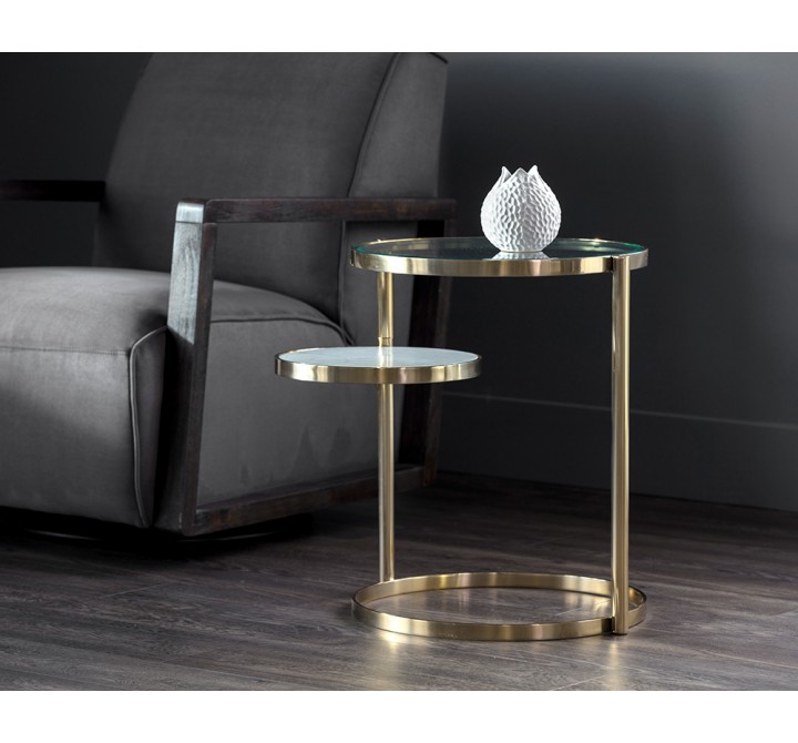 Sunpan Helica Side Table - Brass - Lifestyle