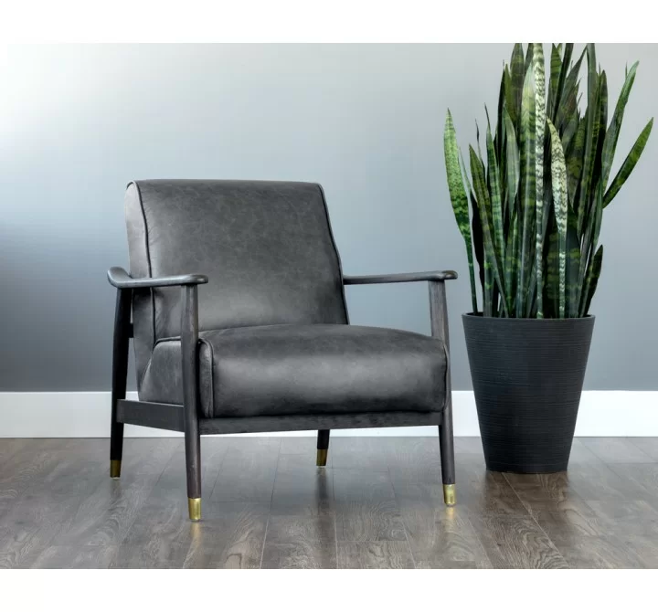 Kellam Lounge Chair - Marseille Black Leather - Lifestyle