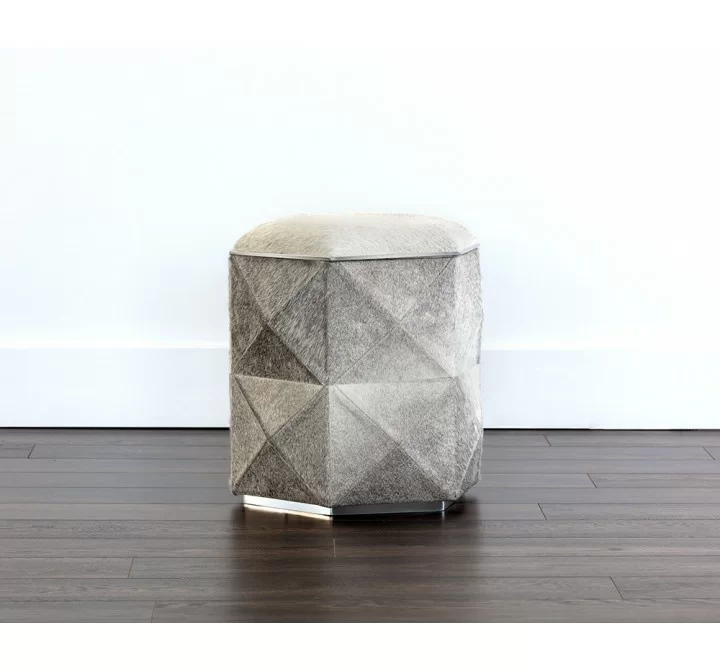 Ashanti Storage Ottoman - Silver - Grey - Lifestyle
