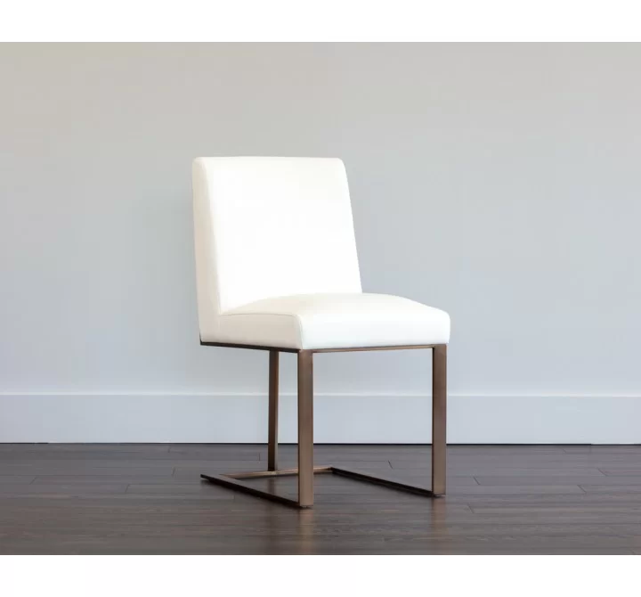 Dean Dining Chair - Antique Brass - Cantina White - Lifestyle