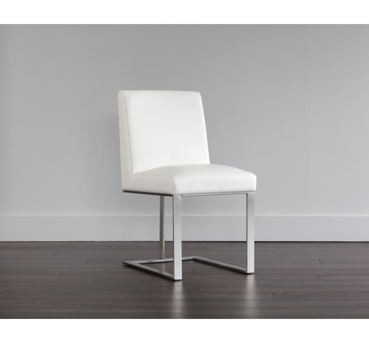 Dean Dining Chair - Stainless Steel - Cantina White - Lifestyle