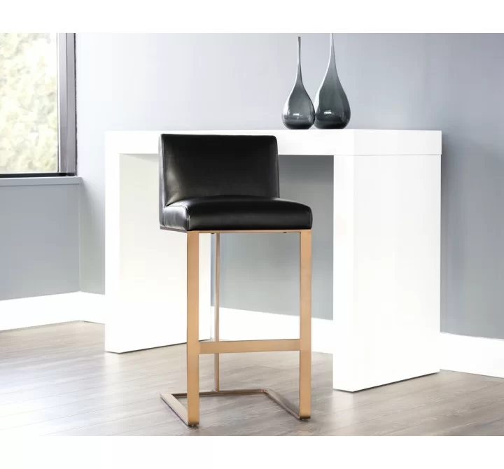 Sunpan Dean Barstool - Antique Brass - Cantina Black - Lifestyle