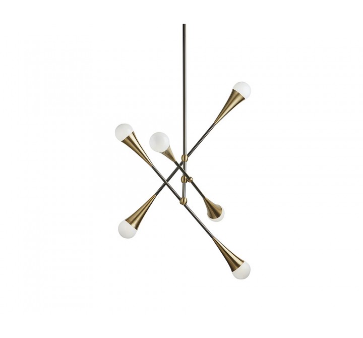 Sunpan Zenith Chandelier - Brass And Black 