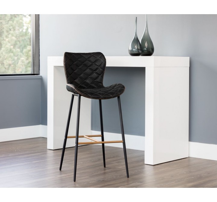 Sunpan Lyla Barstool - Antique Black - Lifestyle