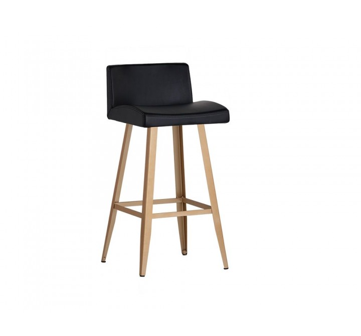 Sunpan Dani Counter Stool - Onyx - Front Side Angle