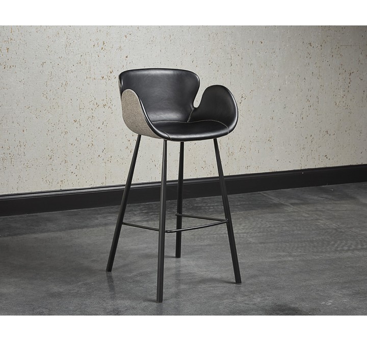 Waldo Barstool - Nightfall Black / November Grey - Lifestyle